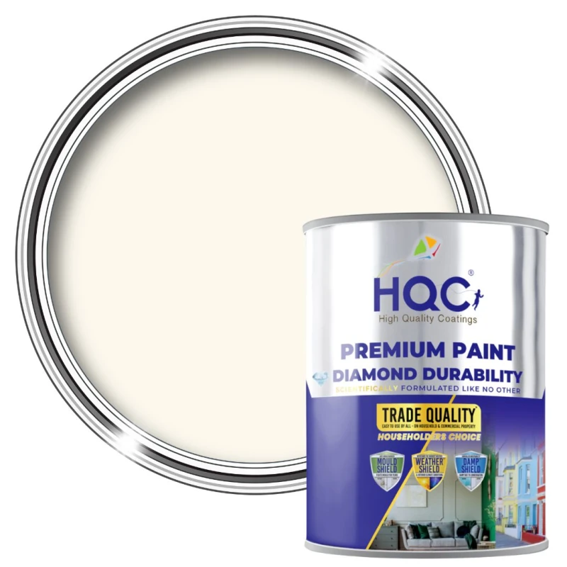 Image of HQC PAINTS Barn Paint - 5L - Best Exterior Wood Paint for Barns, Fences & Gates in Ivory Ivory Unisex 5L