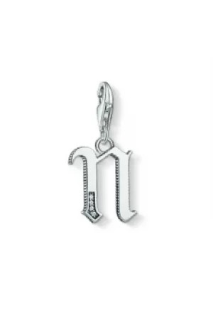 Image of Ladies Thomas Sabo Sterling Silver Charm Club Letter N Charm 1594-643-21