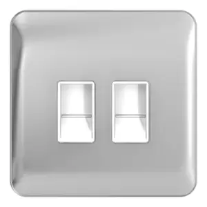 Image of Schneider LSD Data 2 Gang RJ45 Cat5e White Insert Polished Chrome - GGBL7072C5WPCS