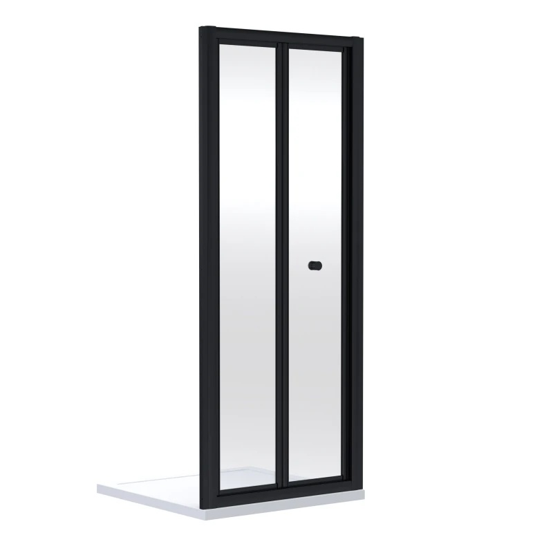 Image of Balterley 4mm Toughened Safety Glass Bi-Fold Shower Door 1900 x 800mm Black Black