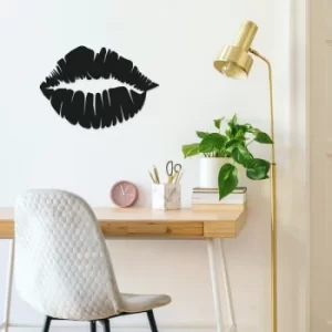 Image of Kiss Black Decorative Metal Wall Accessory