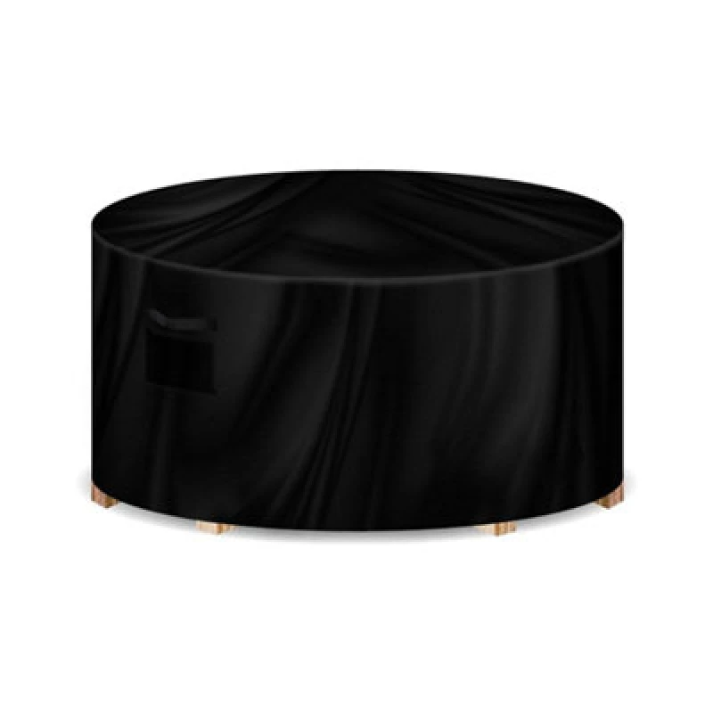 Image of Gracious Gardens Patio Cover Round 190x80cm Weatherproof Outdoor Garden Furniture Cover Black