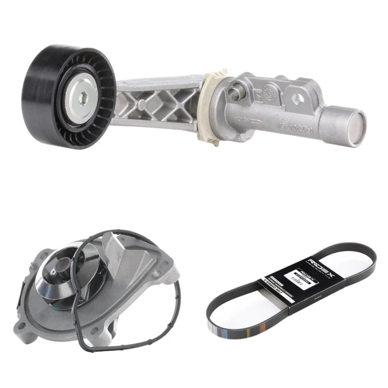 Image of RIDEX 4172P0105 Water Pump + V-Ribbed Belt Kit with belt Water Pump + V-Ribbed Belt Kit (4172)