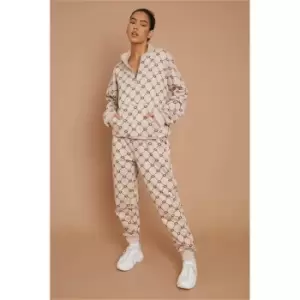 Image of I Saw It First Coord Half Zip Monogram Sweatshirt - Brown