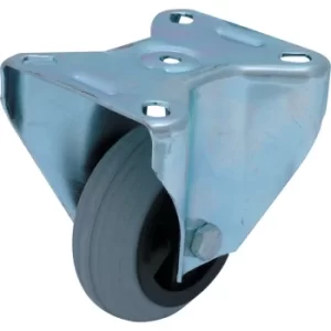 Image of 80MM T/P Fixed Castor (Zinc) Grey Rubber Tyre