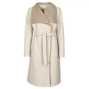 image of Vila VIBIAS womens Coat in Beige - Sizes UK 8,UK 10,UK 12,UK 14