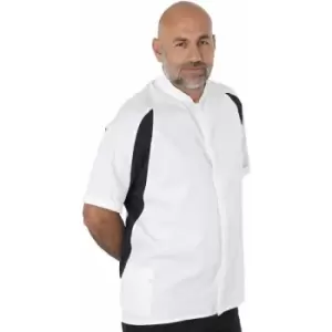 Image of Le Chef Unisex Adult Single-Breasted Chef Jacket (XXL) (White/Black) - White/Black
