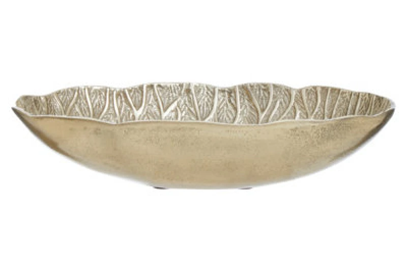 Image of Orsina Luxurious Gold Finish Lotus Leaf Bowl With Sculptural Design, Stylish Decorative Bowl For Coffee Table