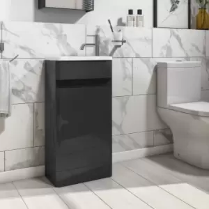 image of 410mm Dark Grey Cloakroom Vanity Unit with Basin - Pendle