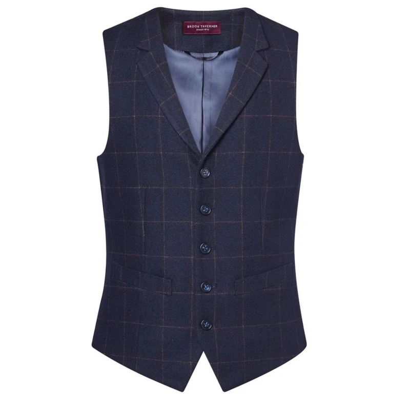 Image of Brook Taverner Brook Taverner Men Memphis Waistcoat in Navy Size: Small Navy S Male 5059000839023