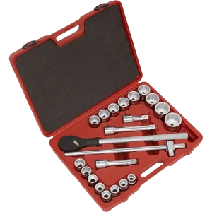 image of Sealey 22 Piece 3/4" Drive Bi Hexagon Socket Set Metric and Imperial 3/4"