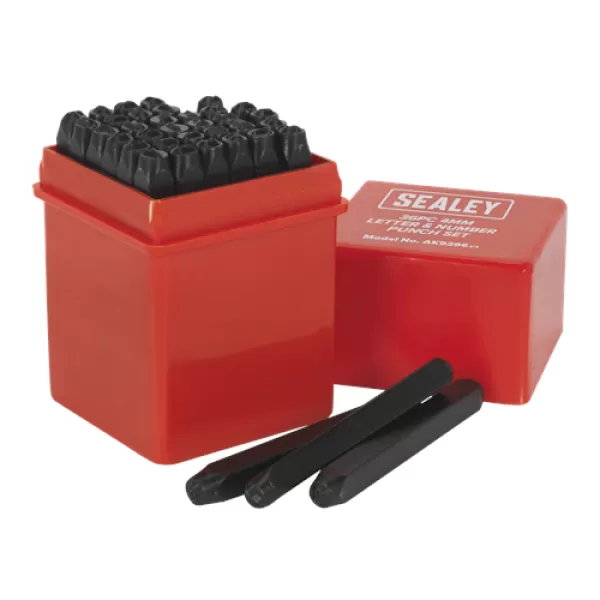 Image of Genuine SEALEY AK9296 Letter & Number Punch Set 36pc 4mm