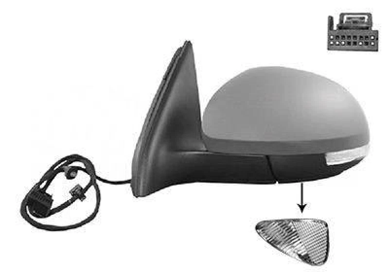 Image of VAN WEZEL 5745817 Wing mirror * HAGUS * Left, Heatable, primed Outside Mirror (50)
