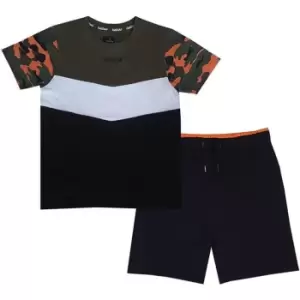 image of Firetrap T Shirt and Shorts Set Junior Boys - Black