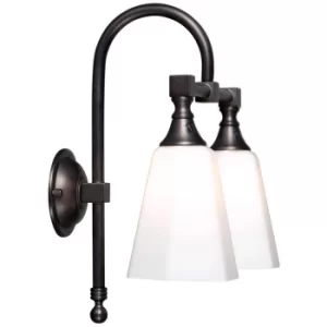 Image of Classic 2 Light Bathroom Wall Light Bronze IP44