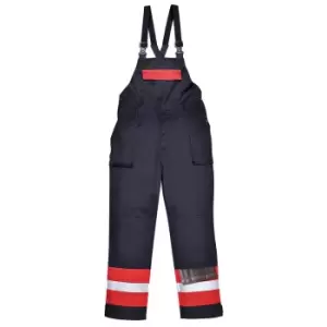 Image of Biz Flame Mens Flame Resistant Plus Bib and Brace Navy M
