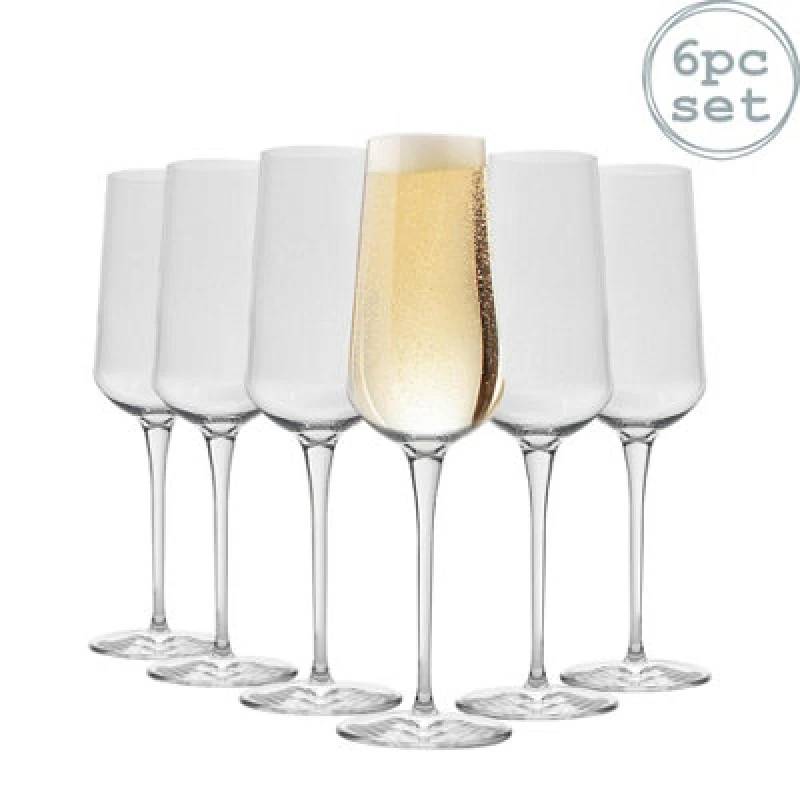 Image of Bormioli Rocco Inalto Uno Champagne Flutes - 285ml - Pack of 6 Clear