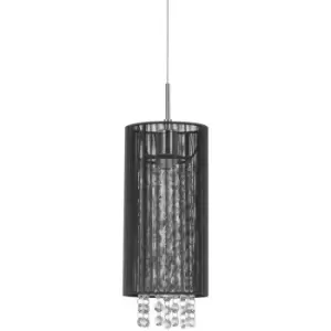 image of Italux Lana bk - Hanging Pendant Black 1 Light with Crystal Shade, E14