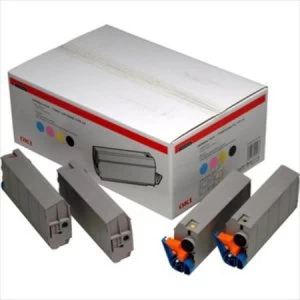 Image of OKI 01101001 Rainbow Pack of 4 Toner Cartridges CMYK