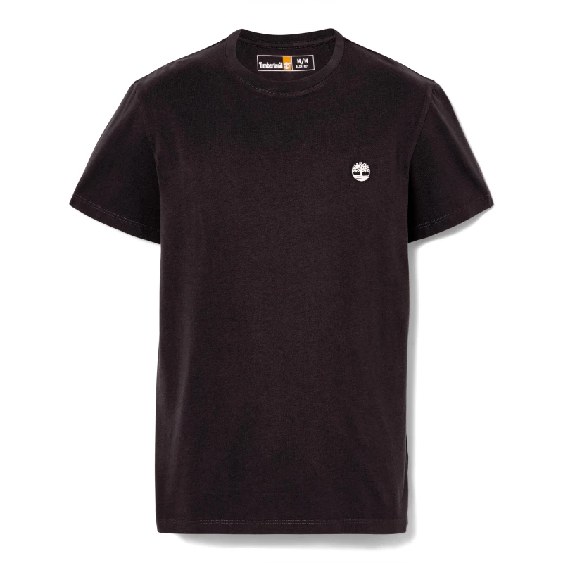 Image of Timberland Slim Fit Embroidered Logo T-Shirt Black Pavement L