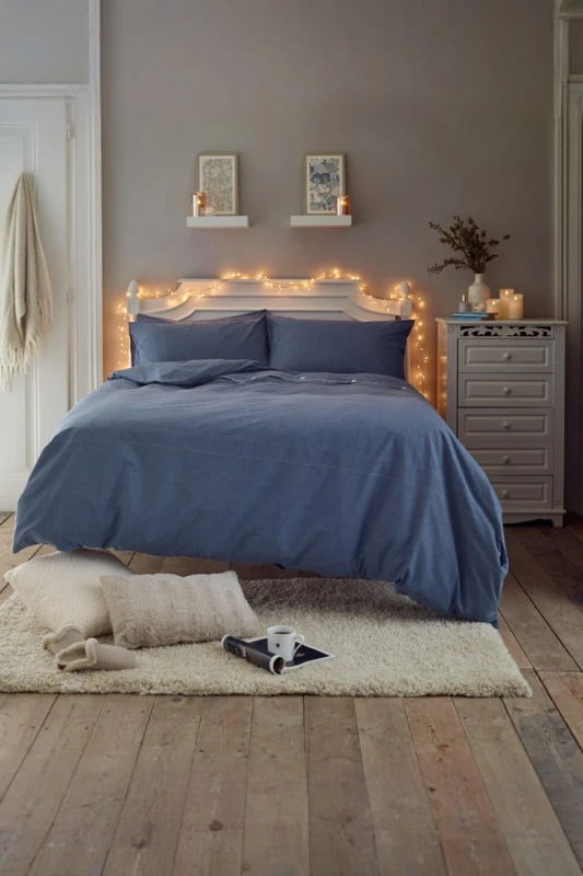 Image of Deyongs Deyongs Southwick Melange Look Duvet Cover Set - Soft & Breathable Bedding in Blue Size: Super King Blue Super King Unisex 5054990144133