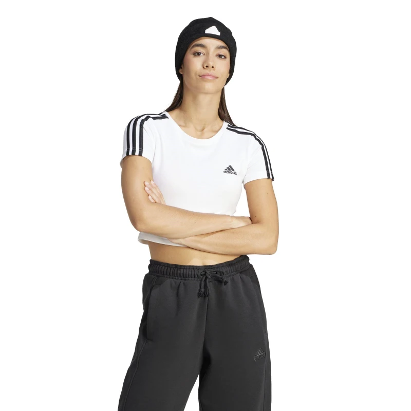 Image of adidas 3S Baby T Ld51 Short Sleeve Crop Tops 10 (S) White 63567201350