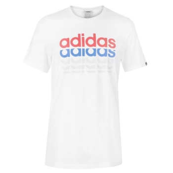 image of adidas Repeat Linear T Shirt Mens - White