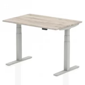 Image of Air 1200/800 Grey Oak Height Adjustable Desk with Silver Legs
