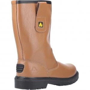 Image of Amblers Mens Safety FS124 Water Resistant Pull On Safety Rigger Boots Tan Size 10