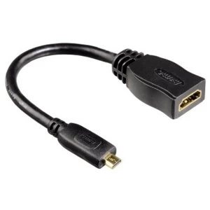 Hama HDMI Cable Adapter, type D (micro) plug - type A socket, Ethernet, go.-pl.