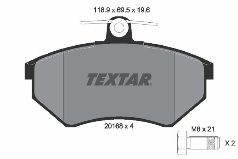 Image of Brake pad set TEXTAR 2016804