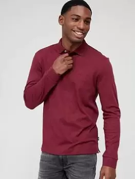 Image of BOSS Pado 30 Longsleeve Polo Shirt - Dark Red, Dark Red Size M Men