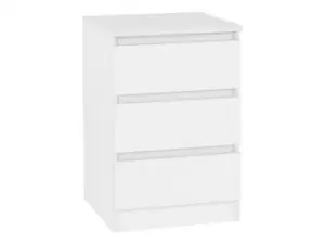 Image of Seconique Malvern White 3 Drawer Bedside Table