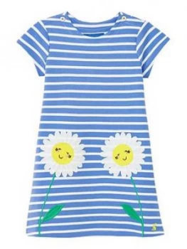 Image of Joules Toddler Girls Kaye Flower Dress - Blue