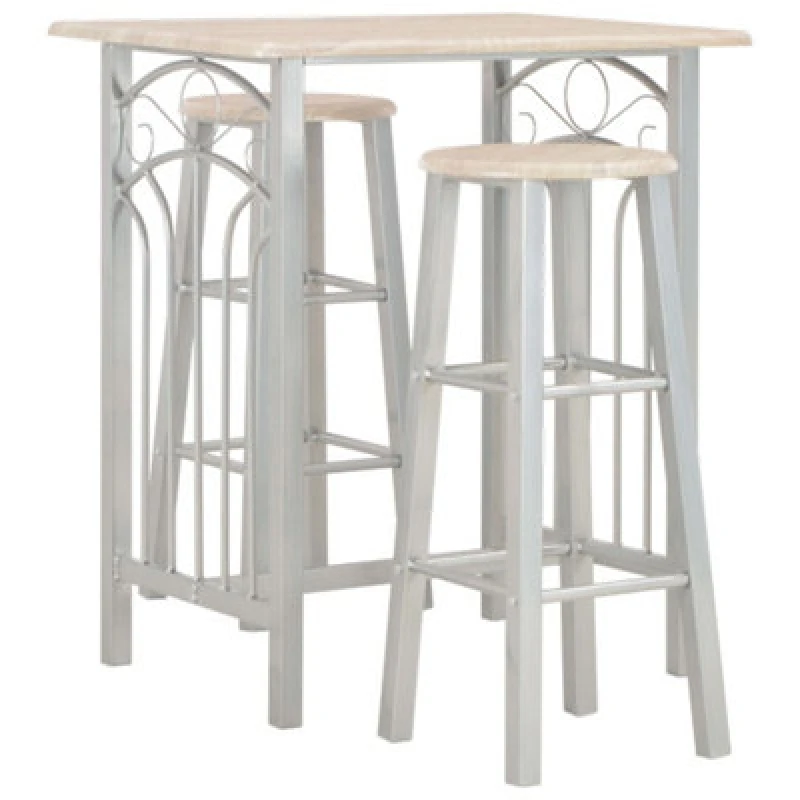 Image of VIDAXL Vidaxl - 3 Piece Bar Set Wood and Steel 284398