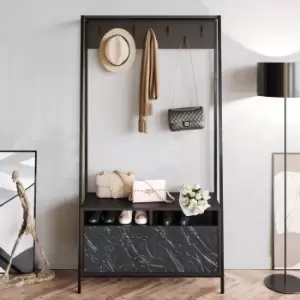 Image of Devin Hall Tree Coat Stand Coat Rack with 7 Metal Hooks