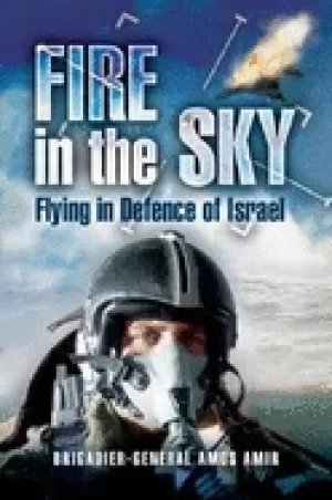 Image of fire in the sky flying in defence of israel