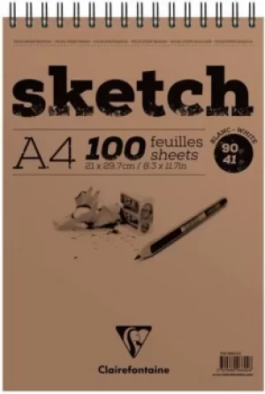 image of Artist Sketch Pad A4 100 Sheets Wirebound 90gsm White 96604C