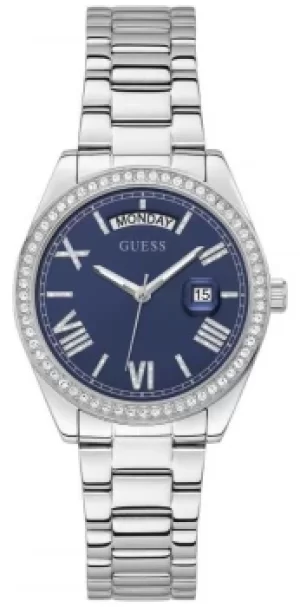 Guess LUNA Womens Blue Dial Crystal Set GW0307L1 Watch