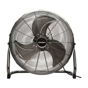 image of Schallen - Gunmetal Grey Black Metal High Velocity Cold Air Circulator Adjustable Floor Fan with 3 Speed Settings - Large 18'