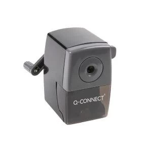 Image of Q-Connect Desktop Pencil Sharpener Black Autostop feature prevents