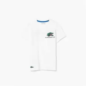 Image of Boys' Lacoste SPORT Jersey Tennis T-Shirt Size 8 yrs White