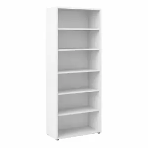 image of Prima Bookcase with 5 Shelves in Oak, white