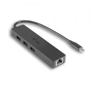 image of i-tec Advance USB-C Slim Passive HUB 3 Port + Gigabit Ethernet Adapter