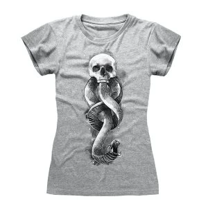 Image of Harry Potter - Dark Arts Snake Womens Large T-Shirt - Grey