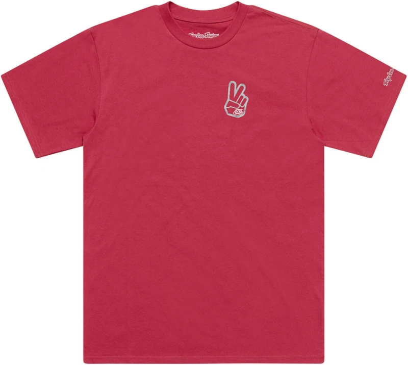 Image of Troy Lee Designs Peace Out T-Shirt, red, Size M for Men