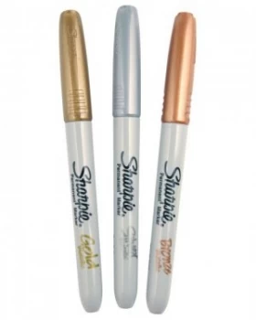 Image of Sharpie Metallic Gold, Silver and Bronze - 3 Pack