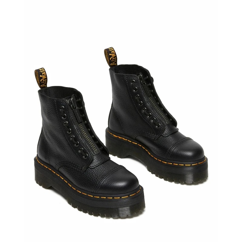 Image of Dr. Martens Womens Ladies Black Milled Leather Sinclair Zip Boots, Size: 6.5