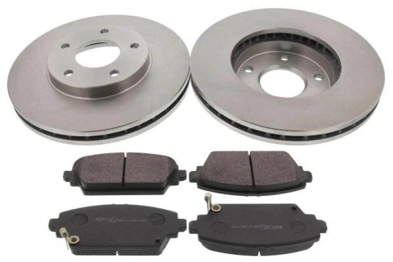 Image of MAPCO 47527 Brake disc and pads set Front Axle, Brake Disc Type: Vented, with acoustic wear warning Brake Set,disc brakes (3405)