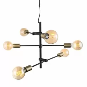 Image of Nordlux Josefine Multi Arm Pendant Ceiling Light Mat Black, E27